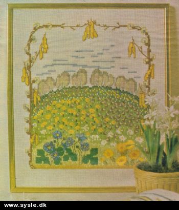 Hv 23-80-16 Mønster: Brodere forårsblomster 35x40cm *org*