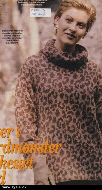 Hm 40-96-40: Mønster: Strik sweater i leopardmønster S-XL *org*