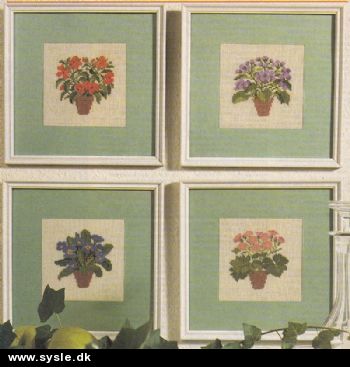 Fe 12-87-59: Mønster: Billeder/servietter med blomst i potte *org*