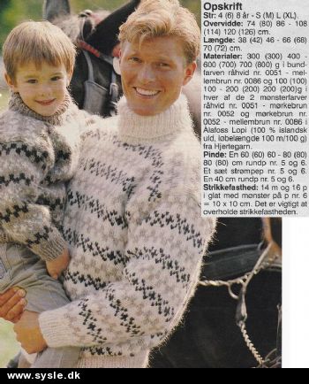 Hm 45-92-05: Mønster: Strik sweater 4-8år+S-XL *org*