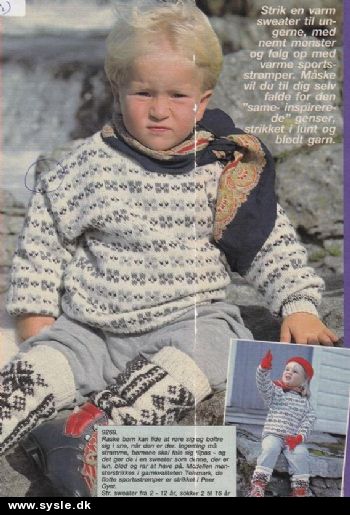 Fj 05-94-85: Mønster: Strik børne sweater 2-12år *org*