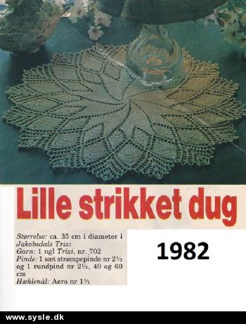Fj 08-82-11: Mønster: Strikket dug ø:35cm *org*