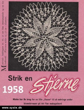 Al 42-58-33: Mønster: lille Strikket flakon ø:13cm *org*