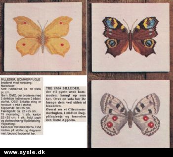Hv 16-78-61 Mønster: Brodere 3 ophæng med sommerfugle *org*
