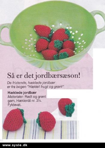 Fj 24-13-35 Mønster: Hækl små jordbær *org*