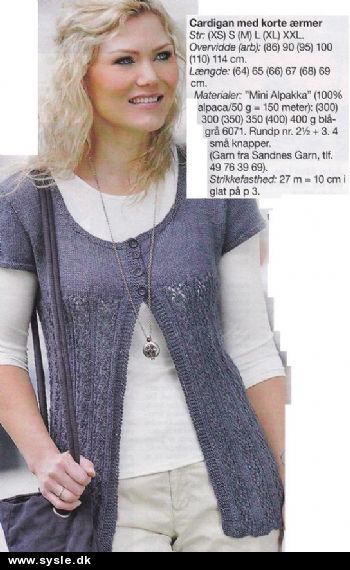 Fj 26-13-22: Mønster: Flot cardigan med kort ærme *org*
