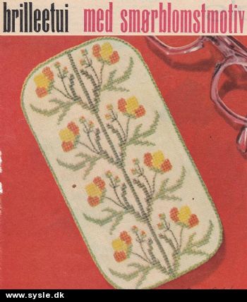 Al 25-61-33 Mønster: Brodere Brilleetui m. smørblomst *org*