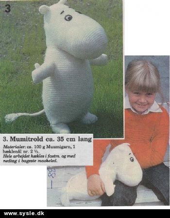 Fj 38-xx-74:  Mønster: Hækl Mumitrold 35cm *org*