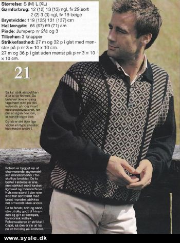 In 05-98-19: Mønster: Herre sweater med mønster S-XL *org*