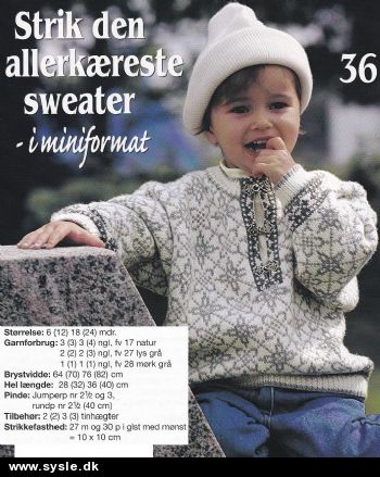 In 05-98-40: Mø: Strik en sweater med hægter 6-24mdr. *org*
