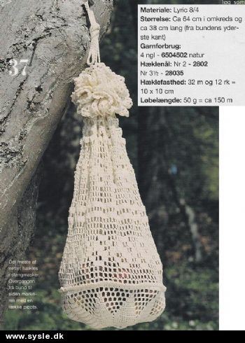 In 07-04-73: Mønster: Hæklet net ø:64 L:38cm *org*