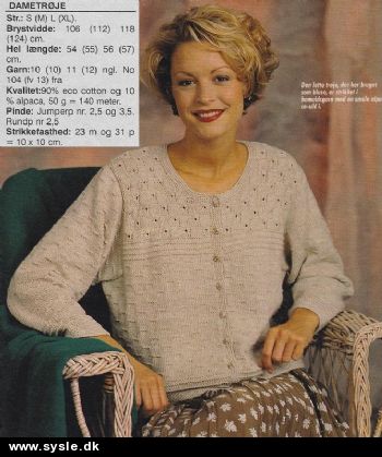 Hv 46-93-63: Mønster: Strik fin Cardigan - str. S-XL *org*