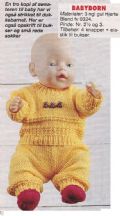 Klik her for at se flere billeder og få mere information om varen:  Fj 17-99-13: Mønster: Strik gult sæt til Baby Born 43cm *org*