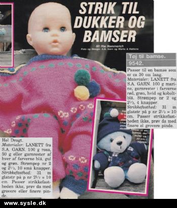 Fj 48-94-87: Mønster: Tøj til dukkke og bamse *org*