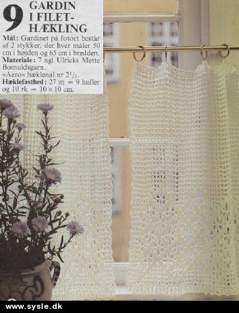 Fe 03-78-44: Mønster: Hæklet lette sidegardiner ca. 50x65cm *org*