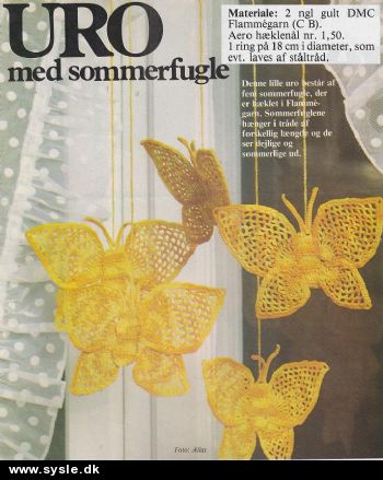 Fe 28-80-54: Mønster: Hækl Uro med sommerfugle *org*