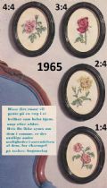 Klik her for at se flere billeder og f mere information om varen:  Al 02=05-1965: Mønster: 4 Oval bill. med roser ca. 15x20cm *org*