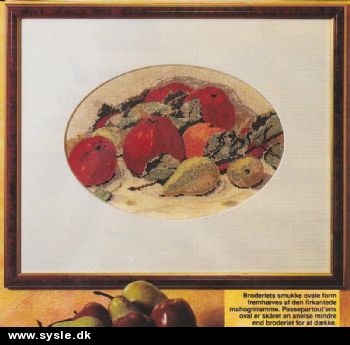 Ao 10-91-47: Mønster: Brodere bill. med frugter 24x34cm *org*