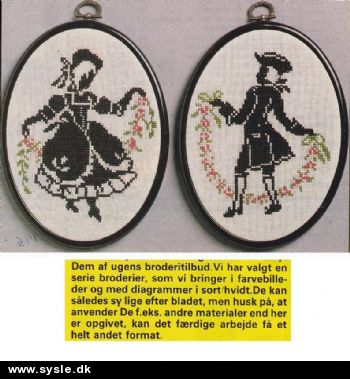 Fj 09-89-49: Mønster: 2 Silhuetter i sort/rosa 13x18cm *org*