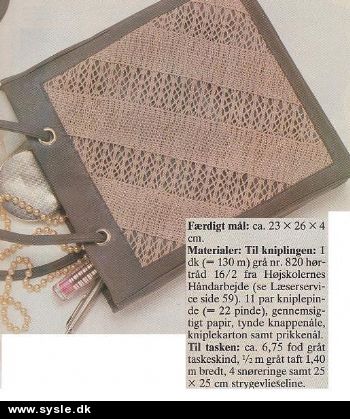 Ao 01-86-56: Mønster: Kniplet stykke til taske mm. *org*