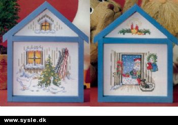 Fj 38-99-21: Mønster: 2 Huse med julemotiver *org*