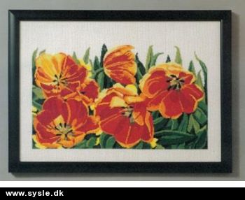 Ao 01-94-20: Mønster: Bro. billede med tulipaner 29x47cm *org*
