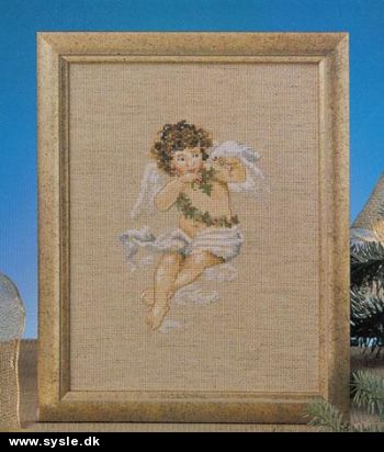 Hv 43-07-68: Mønster: Juleophæng Engel med krans 19x25cm *org*