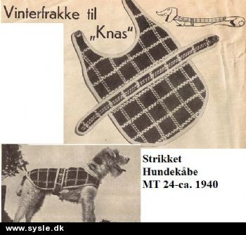 Mt 24-xx-02: Mønster: Strik - Hundekåbe i tern *PDf fil*