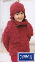 Klik her for at se flere billeder og f mere information om varen:  Mk 0072-02/ Mønster: Børnetrøje/Hue/Halstørklæde i Teddy str. 3mdr-5år