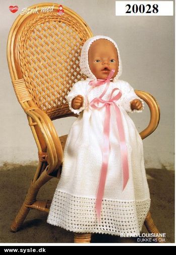 Hj 20028/ Garnpakke - Baby Born Dåbskjole + m./u. Garn *org*